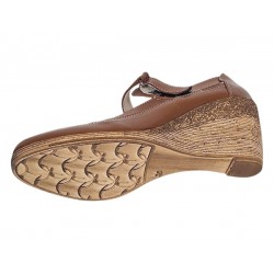 Pantofi dama cu platforma din piele naturala maro box P9154MBOX1
