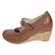 Marimea 38 Pantofi dama cu platforma din piele naturala maro box P9154MBOX1