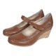 Marimea 38 Pantofi dama cu platforma din piele naturala maro box P9154MBOX1