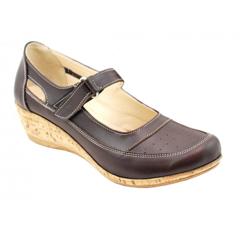 Pantofi dama cu platforma din piele naturala - Foarte comozi P9154MBOX2