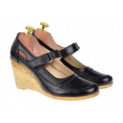 Marimea 39 Pantofi dama cu platforma din piele naturala - Foarte comozi P9154NBOX