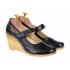 Marimea 39 Pantofi dama cu platforma din piele naturala - Foarte comozi P9154NBOX