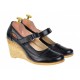 Marimea 39 Pantofi dama cu platforma din piele naturala - Foarte comozi P9154NBOX
