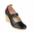 Pantofi dama cu platforma din piele naturala - Foarte comozi P9154NBOX