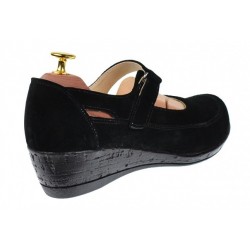Pantofi dama decupati din piele naturala intoarsa, foarte comozi - Model Mara Negru P9154NVEL
