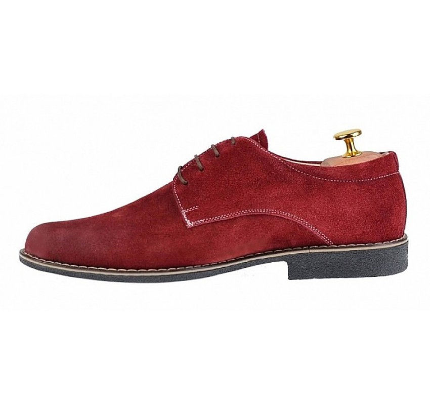 Pantofi barbati din piele intoarsa - Model Casual Visiniu PA2VIS