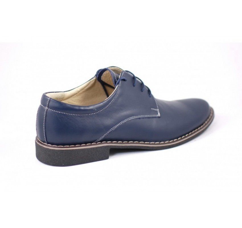 Pantofi bleumarin barbati casual - eleganti din piele naturala Dark Blue PABLBOX