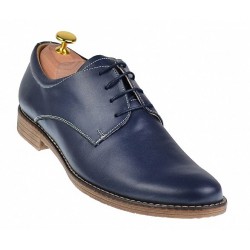 Pantofi barbati casual din piele naturala bleumarin - PABLM