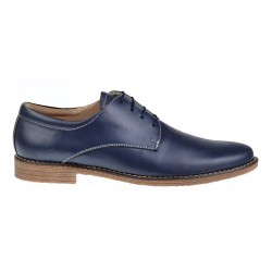 Pantofi barbati casual din piele naturala bleumarin - PABLM