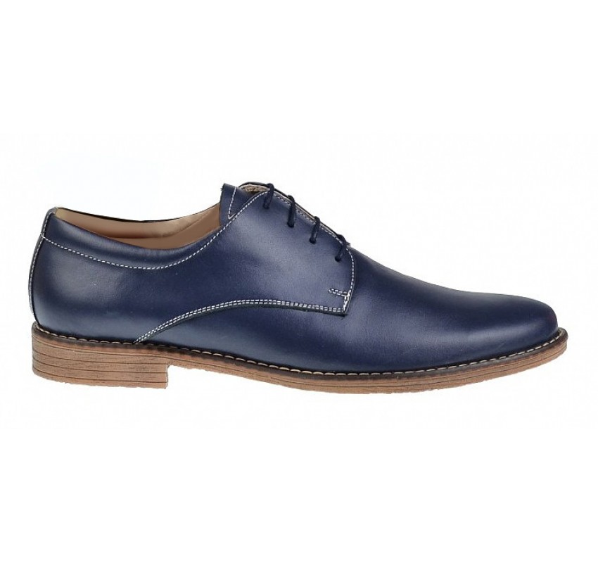 Pantofi barbati casual din piele naturala bleumarin - PABLM