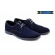 Pantofi barbati, casual-eleganti din piele naturala intoarsa, bleumarin - PABLUVEL