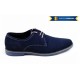 Pantofi barbati, casual-eleganti din piele naturala intoarsa, bleumarin - PABLUVEL