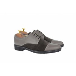 Pantofi barbati casual din piele naturala, culoare gri, PAGG