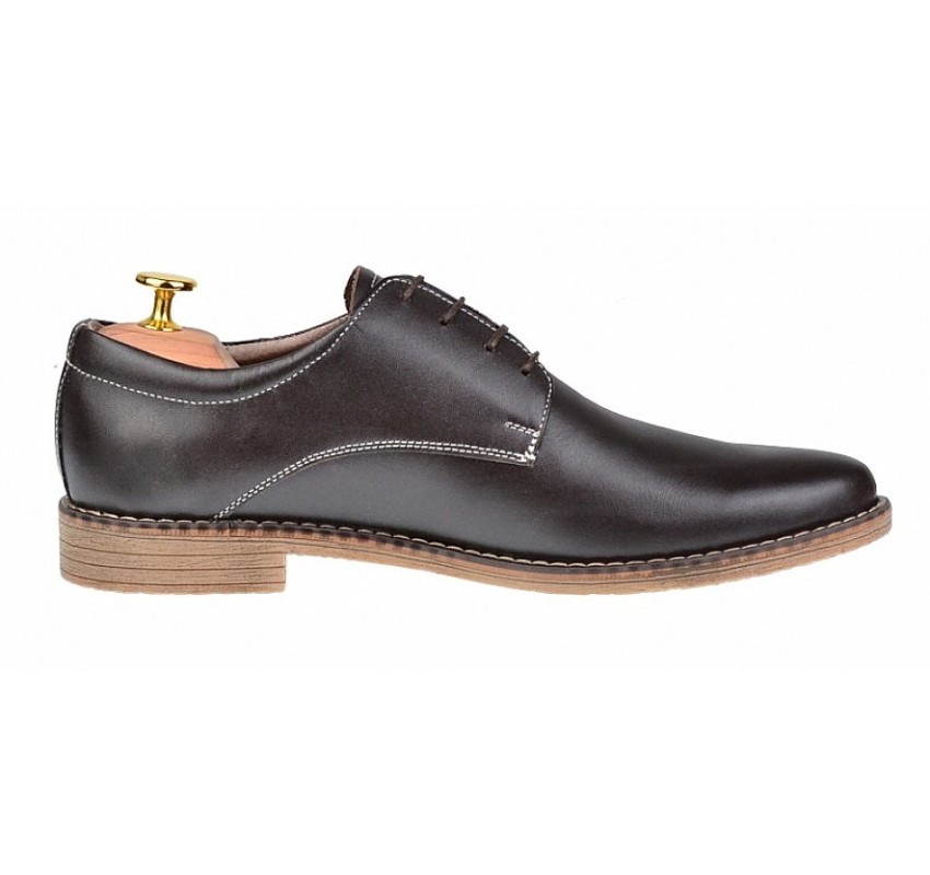  Pantofi barbati casual, din piele naturala maro PAMBOX