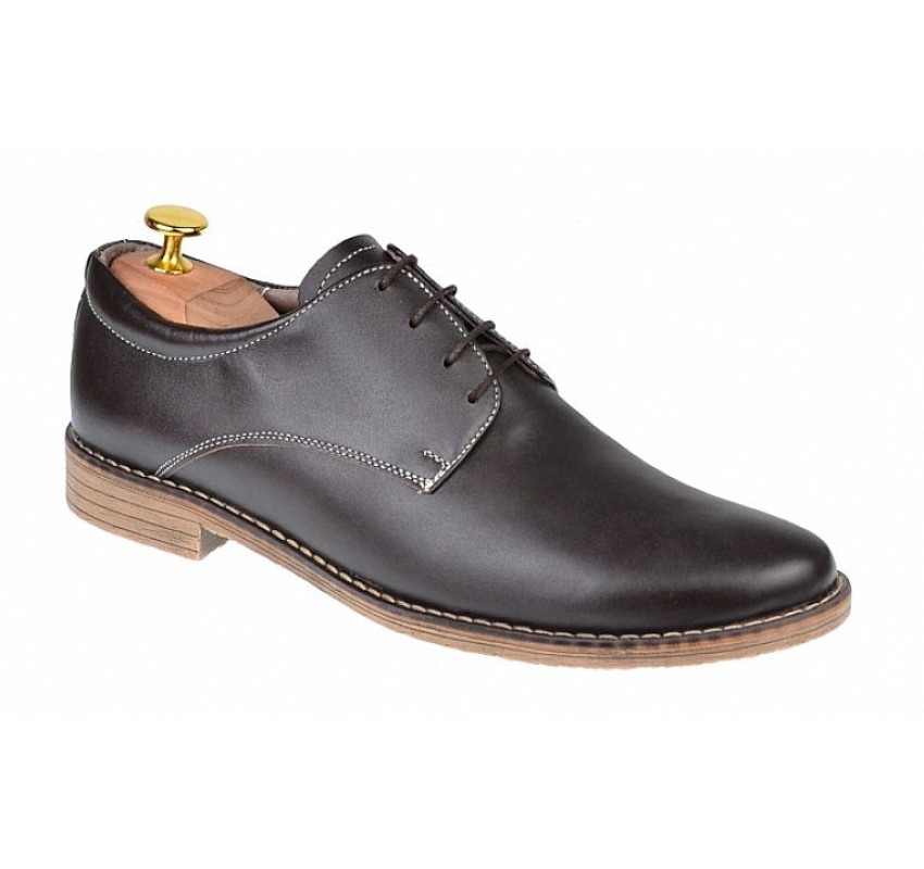 Pantofi barbati casual, din piele naturala maro PAMBOX