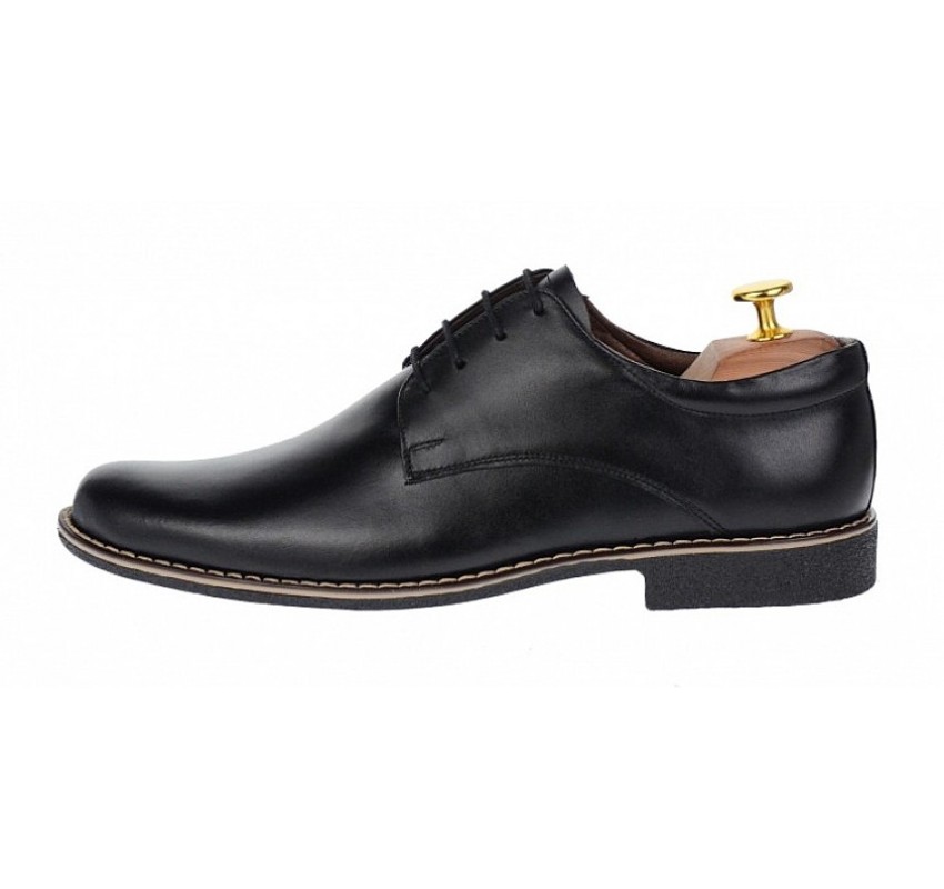 Pantofi barbati casual, din piele naturala, Negru - PANBOX