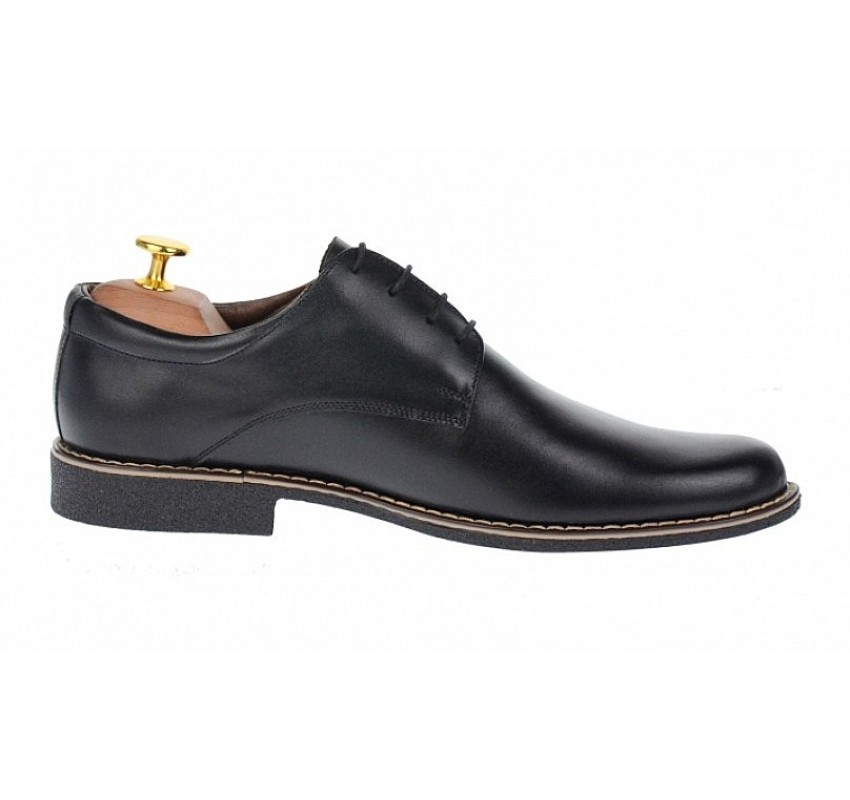 Pantofi barbati casual, din piele naturala, Negru - PANBOX