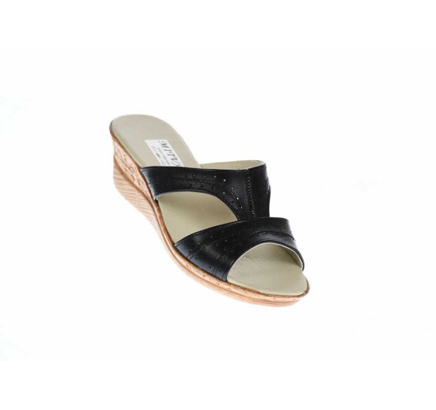 Papuci dama de vara cu platforme de 5 cm, din piele naturala, PAP20NBOX