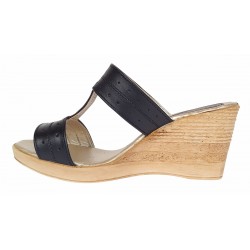 Papuci dama din piele naturala cu platforme de 7cm Negru PAP300NBOX