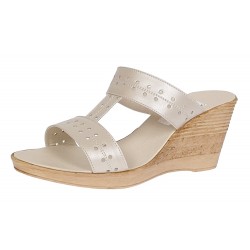 Papuci dama din piele naturala cu platforme de 7cm PAP88BEJ