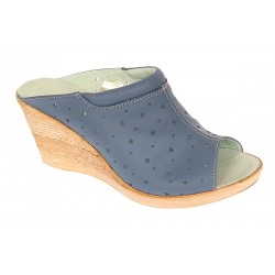 Saboti dama, de vara, din piele naturala cu platforme de 7cm - PAPUCHGRI