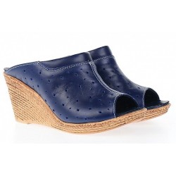 Saboti dama de vara din piele naturala cu perforatii - PAPUCTEABL