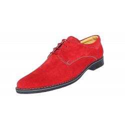 Marimea 42 Pantofi barbati casual din piele naturala intoarsa, Rosu - CARLO PARVELTG