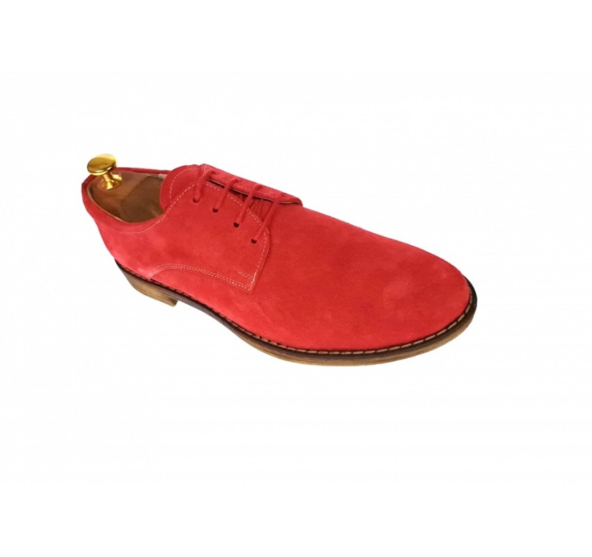 Pantofi barbati rosii, casual - eleganti din piele naturala intoarsa - PARVELTM