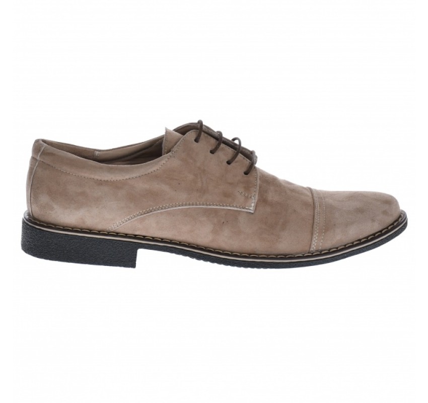 Pantofi barbati casual - eleganti din piele naturala intoarsa, bej - PAVELBEJ2 Pantofi barbati casual - eleganti din piele naturala intoarsa, bej - PAVELBEJ2