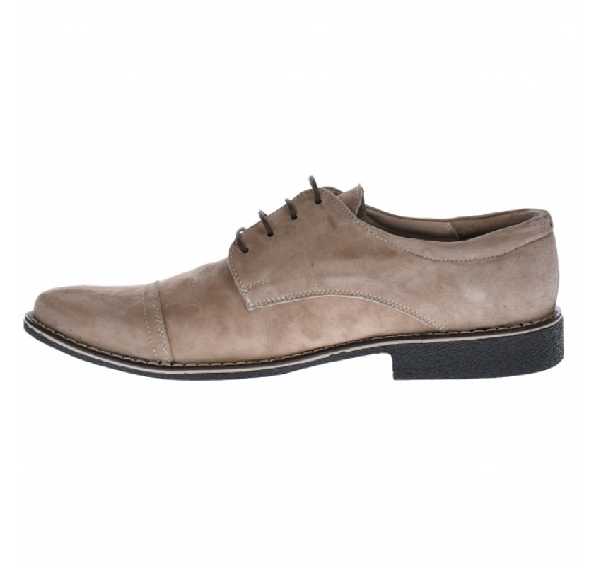 Pantofi barbati casual - eleganti din piele naturala intoarsa, bej - PAVELBEJ2 Pantofi barbati casual - eleganti din piele naturala intoarsa, bej - PAVELBEJ2