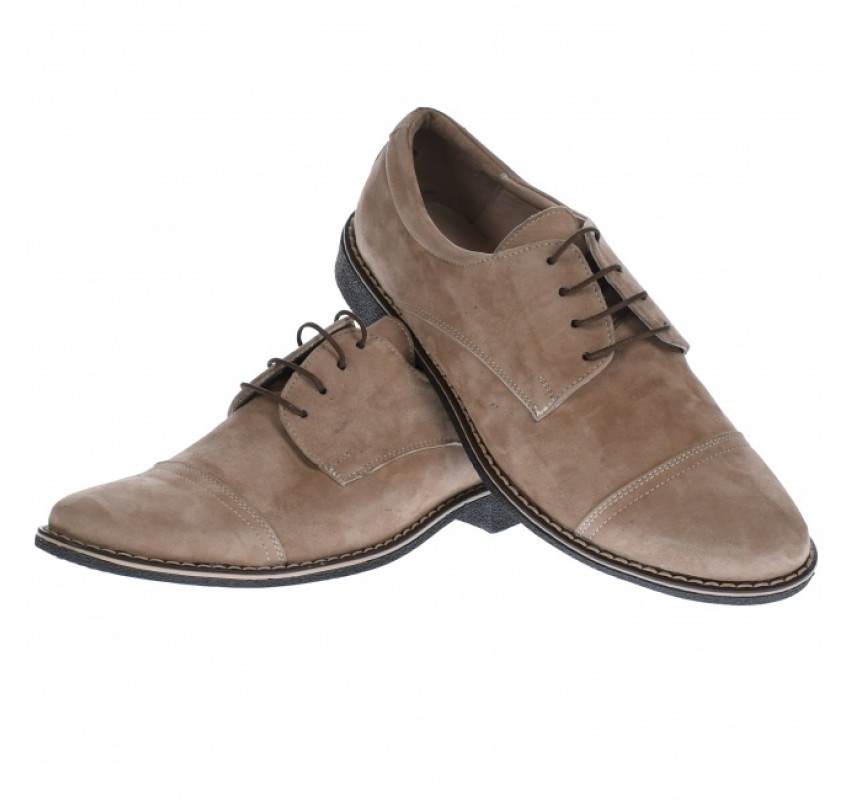 Pantofi barbati casual - eleganti din piele naturala intoarsa, bej - PAVELBEJ2 Pantofi barbati casual - eleganti din piele naturala intoarsa, bej - PAVELBEJ2