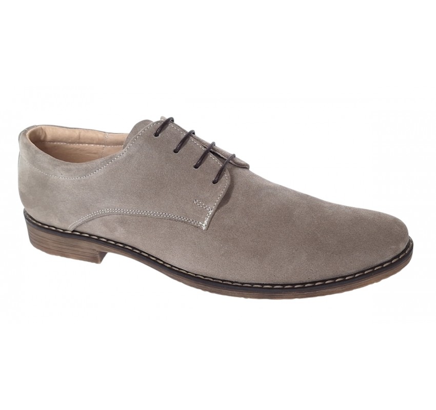 Pantofi barbati casual din piele naturala intoarsa culoare bej - PAVELBEJ3