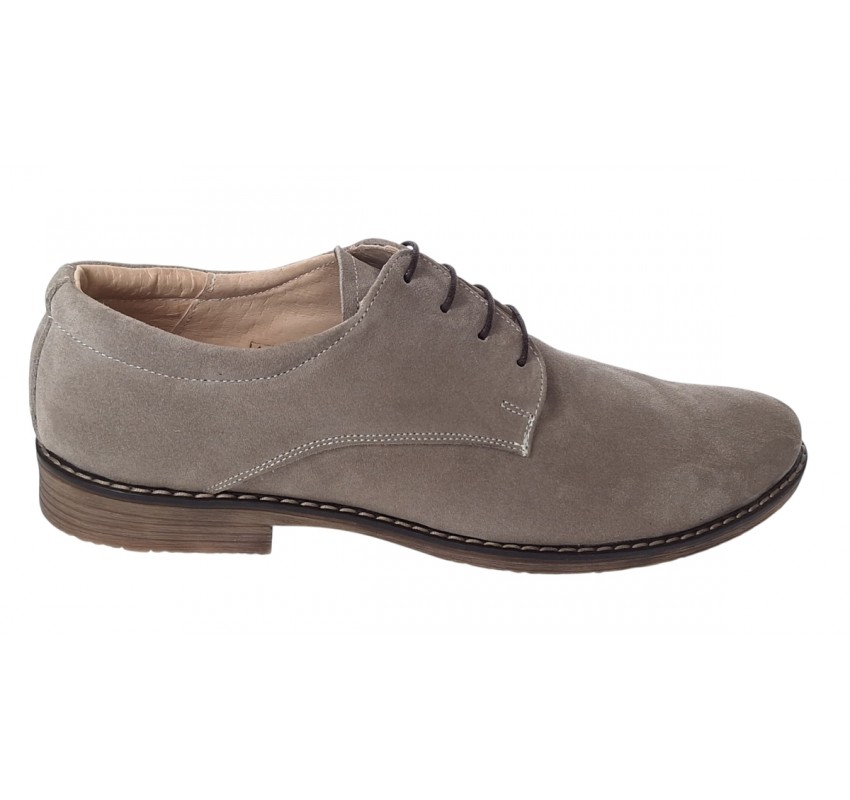 Pantofi barbati casual din piele naturala intoarsa culoare bej - PAVELBEJ3