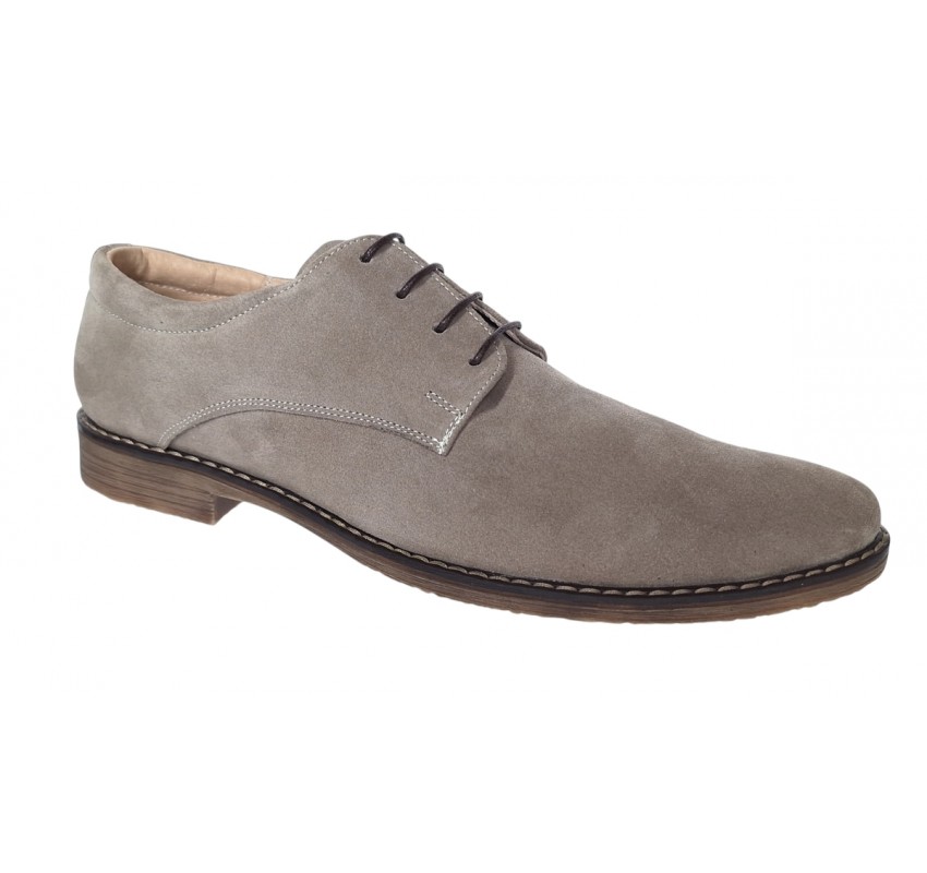 Pantofi barbati casual din piele naturala intoarsa culoare bej - PAVELBEJ3