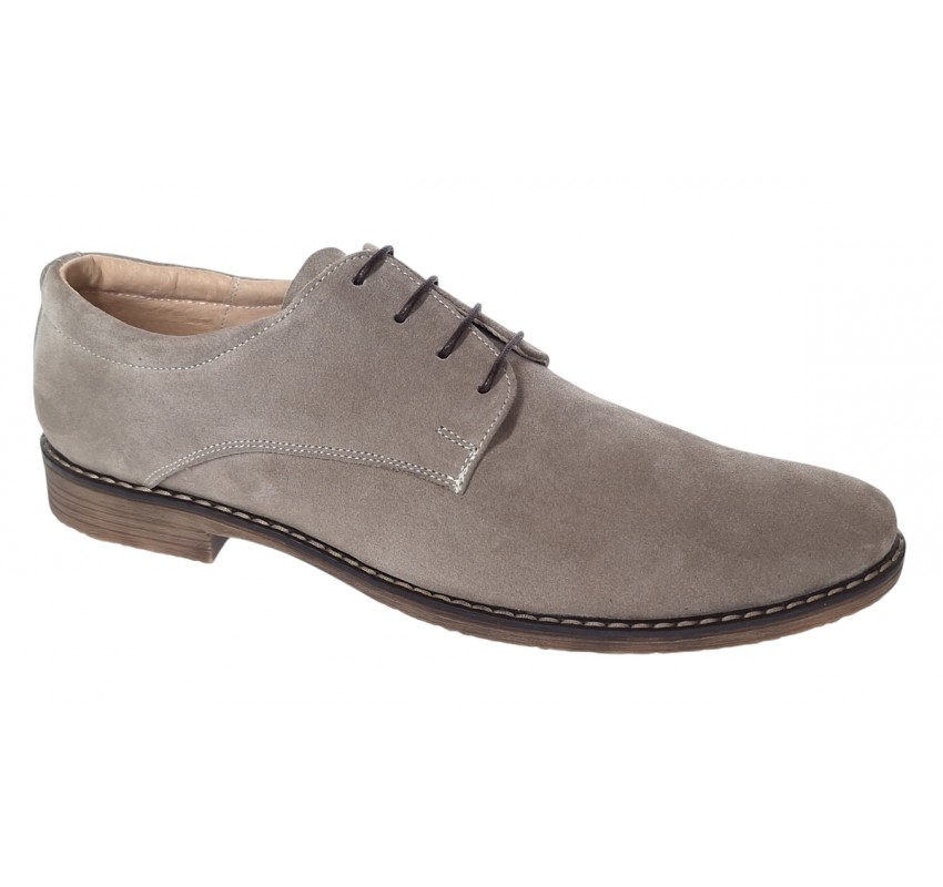 Pantofi barbati casual din piele naturala intoarsa culoare bej - PAVELBEJ3