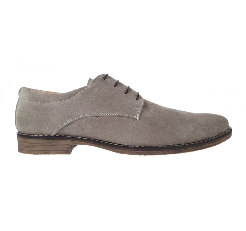 Pantofi barbati casual din piele naturala intoarsa culoare bej - PAVELBEJ3