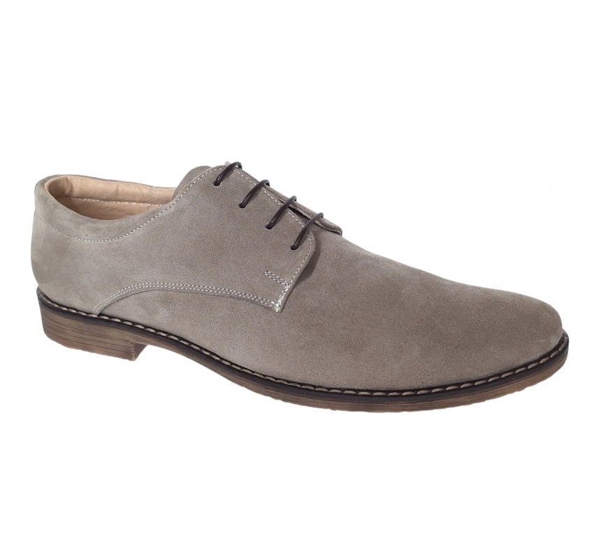 Pantofi barbati casual din piele naturala intoarsa culoare bej - PAVELBEJ3