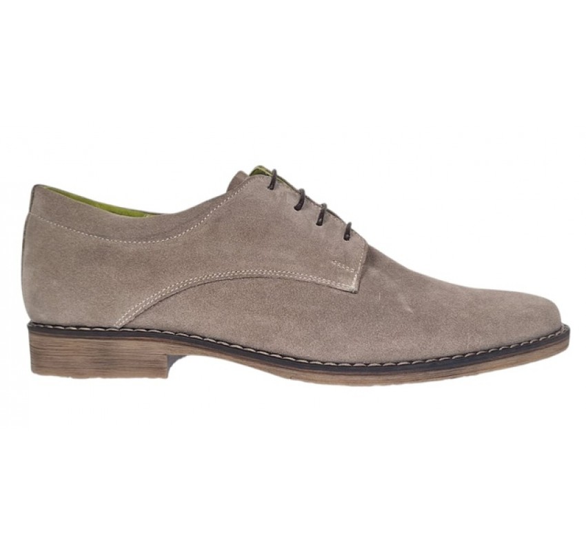 Pantofi barbati casual din piele naturala intoarsa Bej PAVELBEJ5