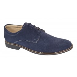 Pantofi barbati casual din piele naturala intoarsa - Model bleumarin PAVELBLM2