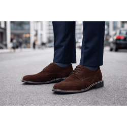 Pantofi barbati casual din piele naturala intoarsa - Model Maro Brun PAVELMARO