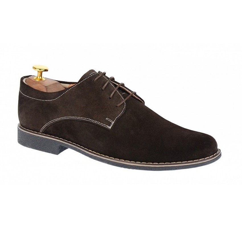 Pantofi barbati casual din piele naturala intoarsa - Model Maro Brun PAVELMARO