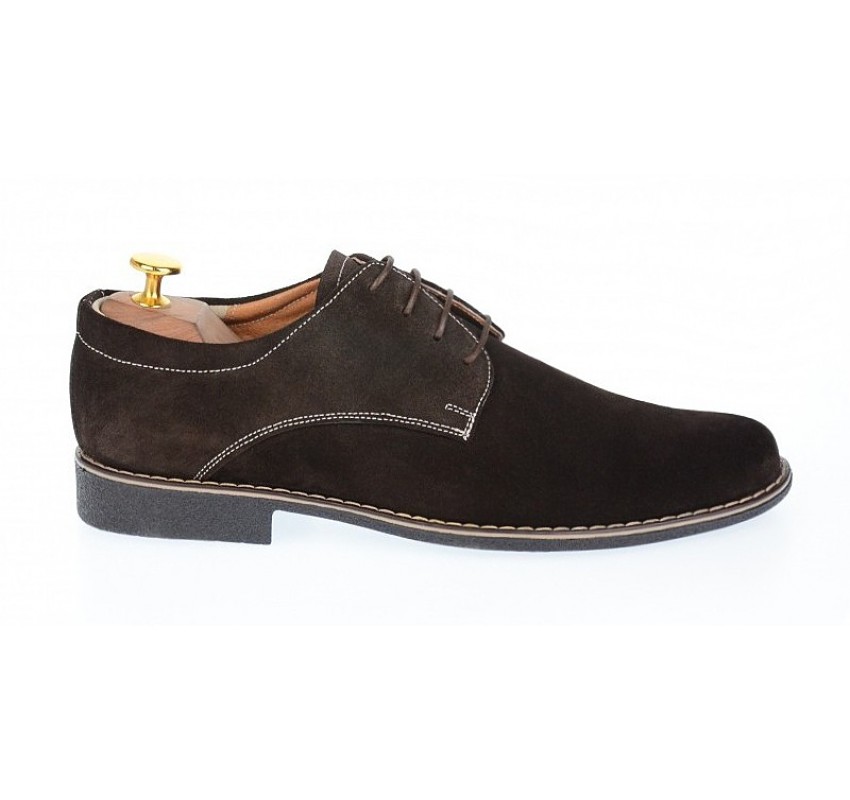 Pantofi barbati casual din piele naturala intoarsa - Model Maro Brun PAVELMARO
