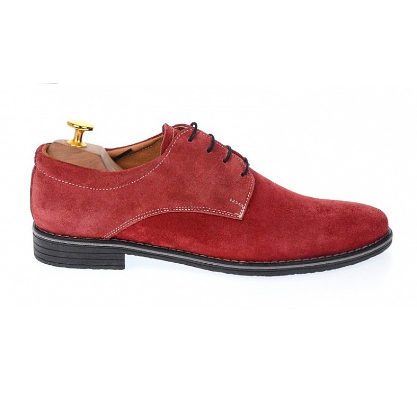 Pantofi barbati casual din piele naturala intoarsa - Model Bordeaux PAVELV