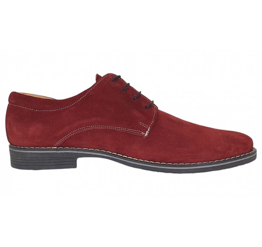 Pantofi barbati piele intoarsa naturala visiniu PAVELV