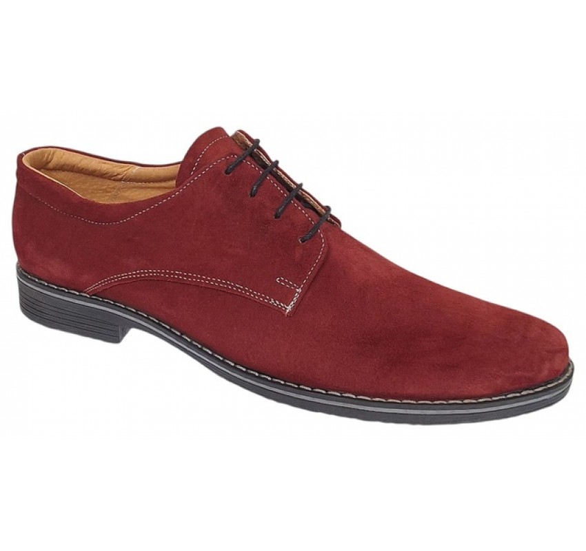 Pantofi barbati piele intoarsa naturala visiniu PAVELV