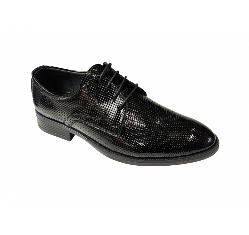 Pantofi barbati eleganti, din piele naturala, Negru LAC, CIUCALETI SHOES - PB101LACG