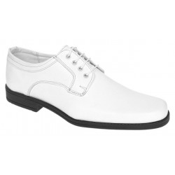 Pantofi barbati albi eleganti din piele naturala cu siret PB2265M