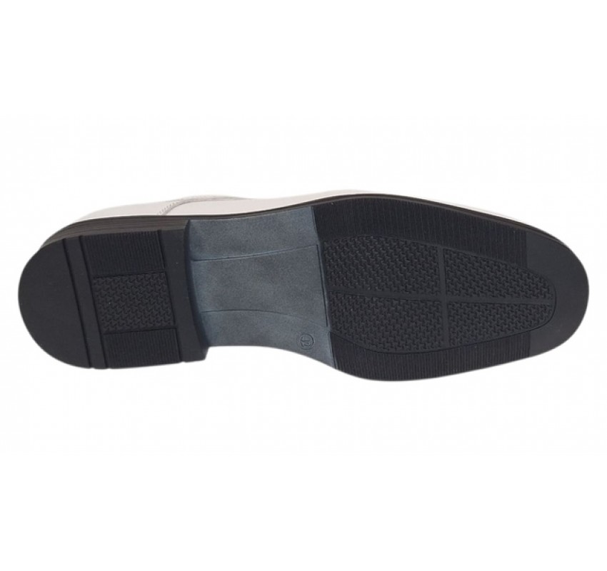 Pantofi barbati albi eleganti din piele naturala cu siret PB2265M