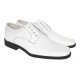 Pantofi barbati albi eleganti din piele naturala cu siret PB2265M