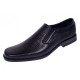 Pantofi bărbați negri din piele naturală, slip-on eleganți cu textură fină și aspect modern PB2265ELN
